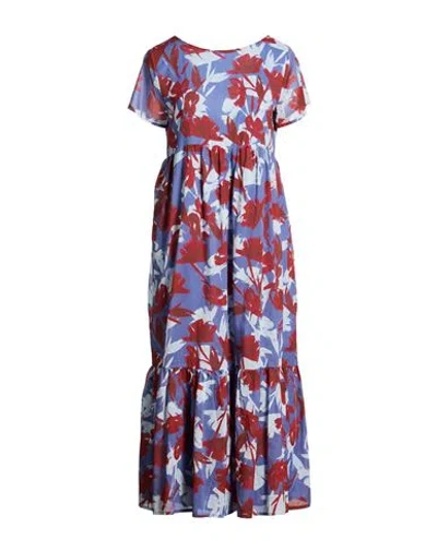 Alessia Santi Woman Midi Dress Light Blue Size 6 Cotton In Multi