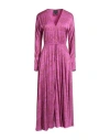 Alessia Santi Woman Midi Dress Magenta Size 4 Viscose, Elastane In Purple
