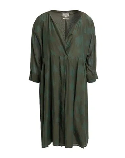 Alessia Santi Woman Midi Dress Military Green Size 2 Cotton, Silk