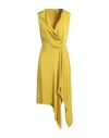 Alessia Santi Woman Midi Dress Mustard Size 4 Viscose, Cupro In Yellow
