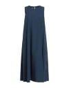 Alessia Santi Woman Midi Dress Navy Size 6 Cotton In Blue