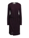 Alessia Santi Woman Midi Dress Plum Size 8 Polyester, Elastane In Purple