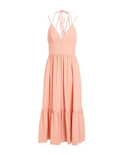 Alessia Santi Woman Midi Dress Salmon Pink Size 6 Cotton