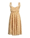 Alessia Santi Woman Midi Dress Sand Size 8 Cotton, Silk In Beige