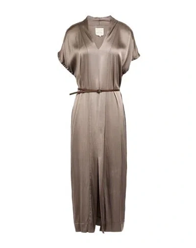 Alessia Santi Woman Midi Dress Taupe Size 10 Viscose, Elastane In Brown