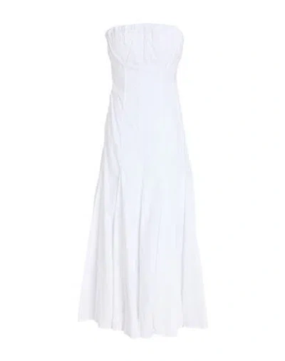 Alessia Santi Woman Midi Dress White Size 2 Cotton