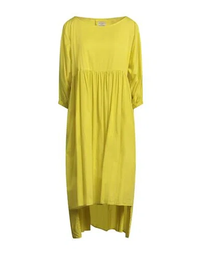 Alessia Santi Woman Midi Dress Yellow Size 4 Cotton