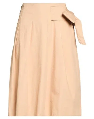 Alessia Santi Woman Midi Skirt Beige Size 2 Cotton