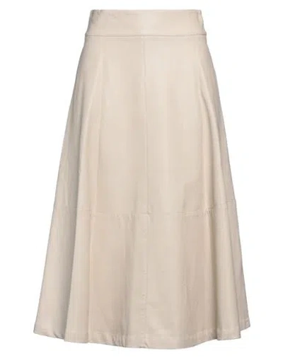 Alessia Santi Woman Midi Skirt Beige Size 6 Viscose