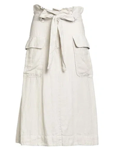Alessia Santi Woman Midi Skirt Light Grey Size 4 Linen