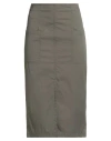 Alessia Santi Woman Midi Skirt Military Green Size 10 Cotton, Polyamide, Elastane In Gray