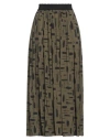Alessia Santi Woman Midi Skirt Military Green Size 10 Viscose In Green