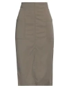ALESSIA SANTI ALESSIA SANTI WOMAN MIDI SKIRT MILITARY GREEN SIZE 8 COTTON, POLYAMIDE, ELASTANE