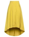 Alessia Santi Woman Midi Skirt Mustard Size 6 Cotton In Yellow