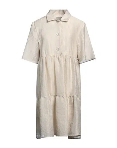 Alessia Santi Woman Mini Dress Beige Size 6 Viscose, Polyester In Neutral