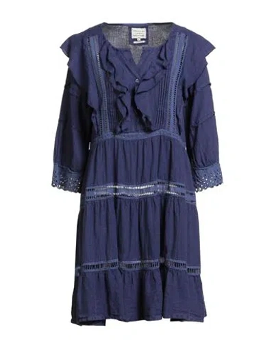 Alessia Santi Woman Mini Dress Blue Size 6 Linen