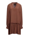 Alessia Santi Woman Mini Dress Brown Size 10 Viscose In Brown