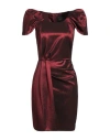 Alessia Santi Woman Mini Dress Burgundy Size 10 Polyester, Metal, Elastane In Red