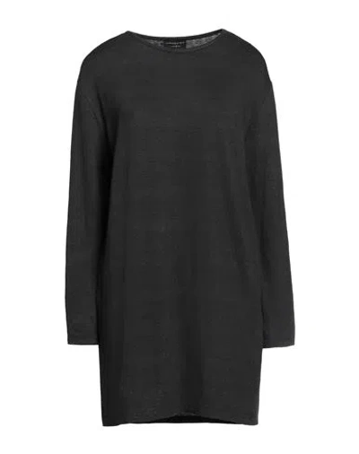 Alessia Santi Woman Mini Dress Charcoal Size 6 Linen, Elastane In Grey