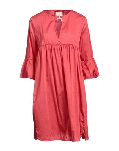 Alessia Santi Woman Mini Dress Coral Size 2 Cotton In Red