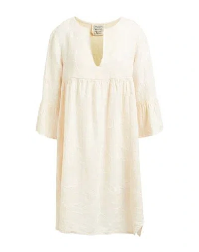 Alessia Santi Woman Mini Dress Cream Size 6 Linen In White