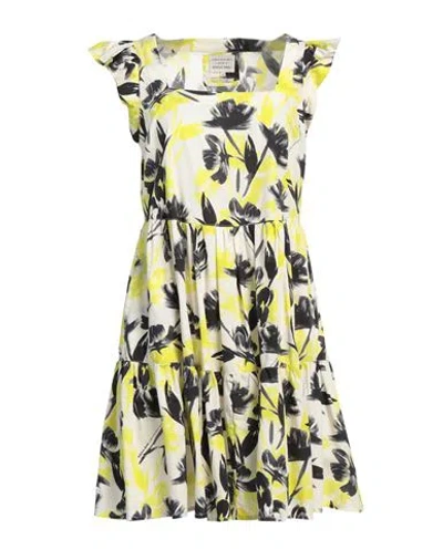Alessia Santi Woman Mini Dress Ivory Size 10 Cotton In Blue