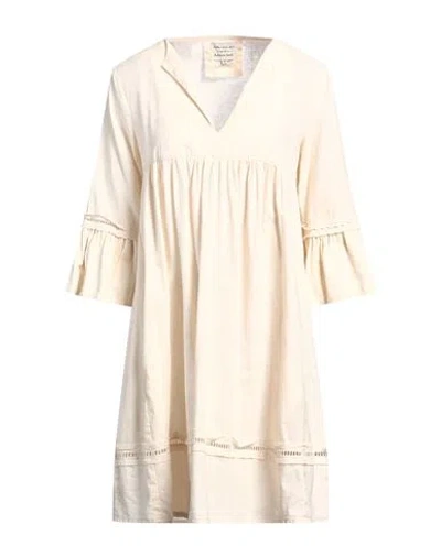 Alessia Santi Woman Mini Dress Ivory Size 8 Linen, Cotton In Neutral