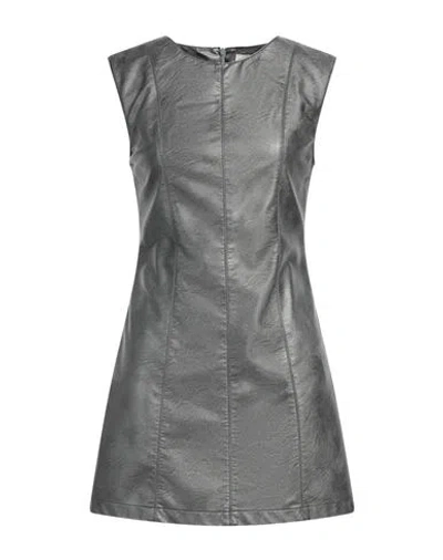 Alessia Santi Woman Mini Dress Lead Size 8 Viscose, Polyurethane Resin In Gray