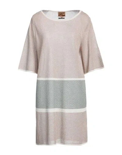Alessia Santi Woman Mini Dress Light Brown Size 6 Viscose, Polyamide, Polyester In Beige