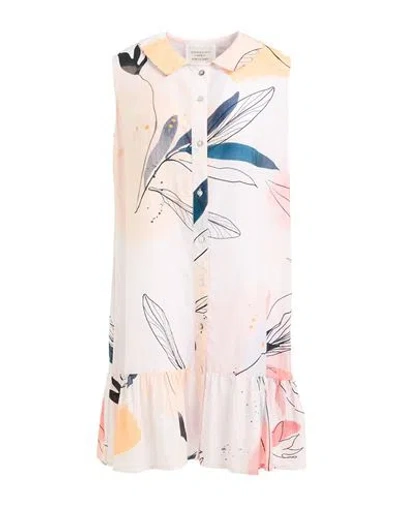 Alessia Santi Woman Mini Dress Light Pink Size 6 Cotton, Silk In Multi