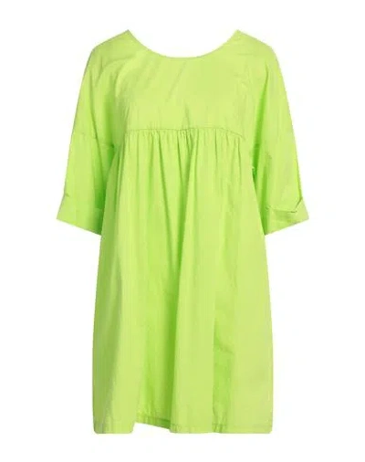 Alessia Santi Woman Short Dress Acid Green Size 6 Cotton In Green