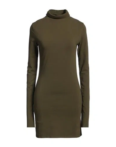 Alessia Santi Woman Mini Dress Military Green Size 1 Cotton, Elastane