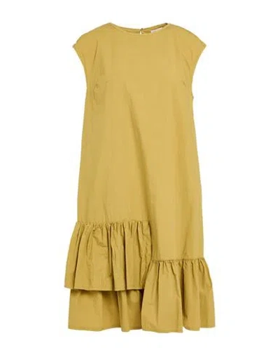 Alessia Santi Woman Mini Dress Mustard Size 4 Cotton