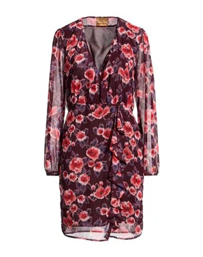 Alessia Santi Woman Mini Dress Plum Size 6 Polyester In Brown