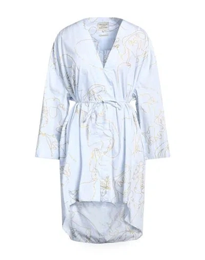 Alessia Santi Woman Mini Dress Sky Blue Size 4 Cotton