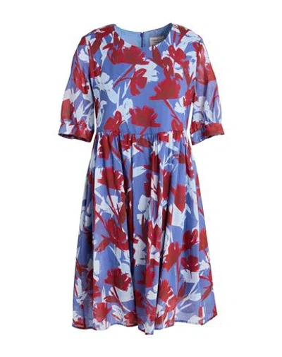 Alessia Santi Woman Mini Dress Slate Blue Size 8 Cotton