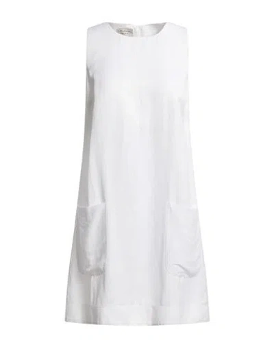 Alessia Santi Woman Mini Dress White Size 6 Viscose, Linen In White