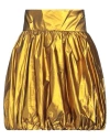 Alessia Santi Woman Mini Skirt Gold Size 6 Polyester, Metal In Gold