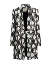 ALESSIA SANTI ALESSIA SANTI WOMAN OVERCOAT & TRENCH COAT BLACK SIZE 10 COTTON, VISCOSE