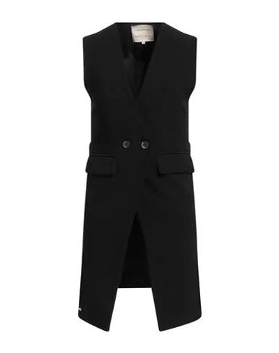 Alessia Santi Woman Overcoat & Trench Coat Black Size 6 Polyester, Viscose, Elastane