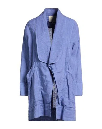 Alessia Santi Woman Overcoat & Trench Coat Light Blue Size 2 Linen