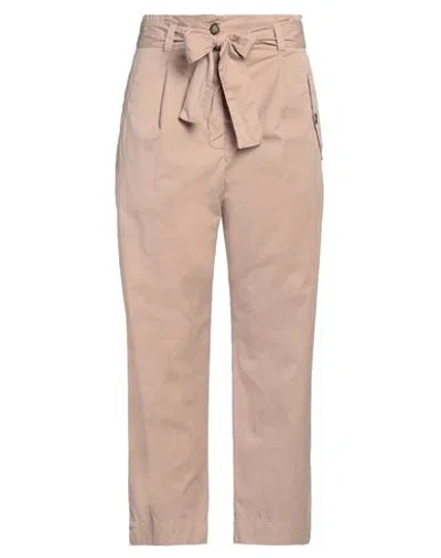 Alessia Santi Woman Pants Beige Size 12 Cotton, Polyamide, Elastane In Sand