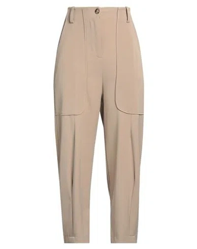 Alessia Santi Woman Pants Beige Size 2 Polyester, Viscose, Elastane In Brown