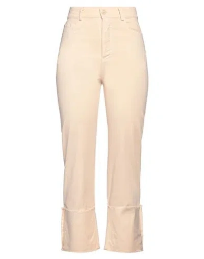 Alessia Santi Woman Pants Beige Size 6 Cotton, Elastane In Neutral