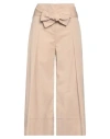 ALESSIA SANTI ALESSIA SANTI WOMAN PANTS BEIGE SIZE 6 COTTON, POLYAMIDE, ELASTANE
