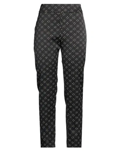 Alessia Santi Woman Pants Black Size 8 Polyester, Cotton, Polyamide, Elastane