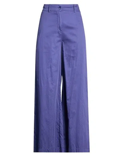 Alessia Santi Woman Pants Blue Size 8 Cotton