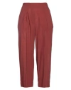 Alessia Santi Woman Pants Brick Red Size 6 Cotton