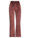 Alessia Santi Woman Pants Brown Size 4 Viscose, Cotton, Polyester, Elastane, Silk