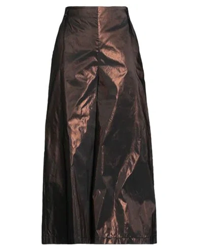 Alessia Santi Woman Pants Brown Size 8 Polyester, Metallic Fiber